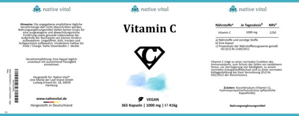 Vitamin C - 365 Kapseln – Bild 2